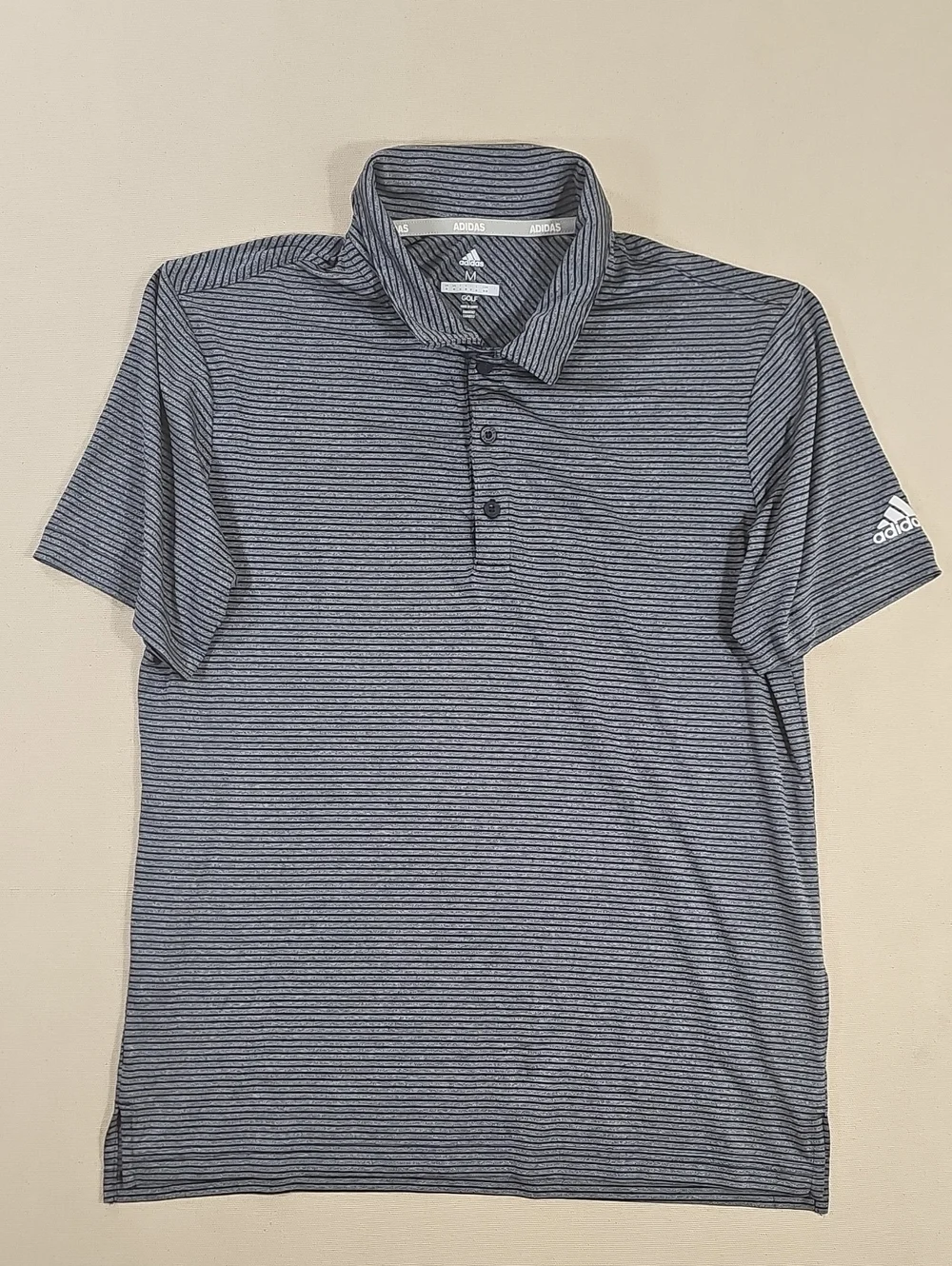 adidas Men’s Navy & White Striped Polo